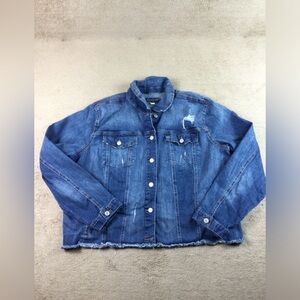Maurice’s jean jacket Womens size 4 distressed
